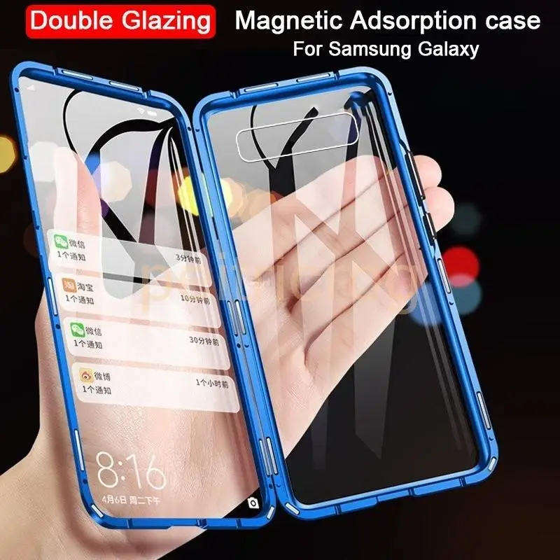 

Magnetic Metal Glass Case For Samsung Galaxy S20 S10 S8 S9 Plus Uitra Note 10 Pro 8 9 A10 A30 A50 A51 A70 A71 Double Side Cover