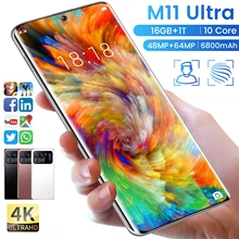 Global Version M11 Ultra 7.3 Inch 16GB+512GB  5G Network Fingerprint ID 6800mAh Smart Phone 48+64MP Dual SIM+Micro SD Cellphones