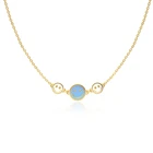 Женское ожерелье из серебра 925 пробы со смайликом