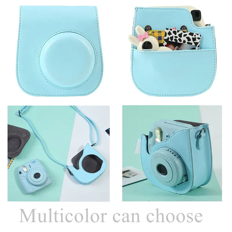 Для фотоаппарат Polaroid для фотоаппарата моментальной печати Fujifilm Instax Mini 8 8+ 9 классический ретро из искусственной кожи Камера с ремешком сумка Чехол протектор