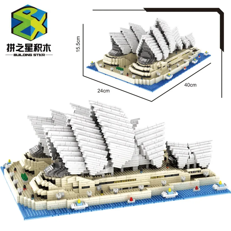 

Micro Diamond City Architecture Sydney Opera House Taj Mahal Sets Model Building Mini Blocks New York Toy