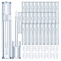 20pcs 5ml empty transparent lipgloss containers tubes round clear cosmetic lipgloss tube packaging lip gloss tubes with wand