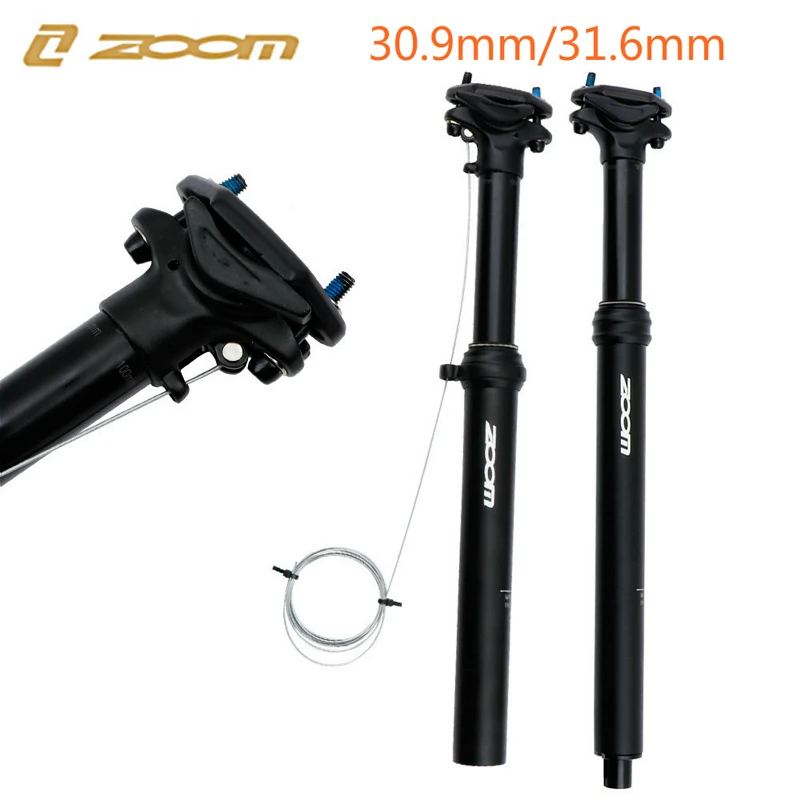 

Zoom MTB Bicycle Dropper Seatpost Height Adjustable External Internal Cable Routing 100mm Travel Bike Seat Post 31.6mm 30.9mm