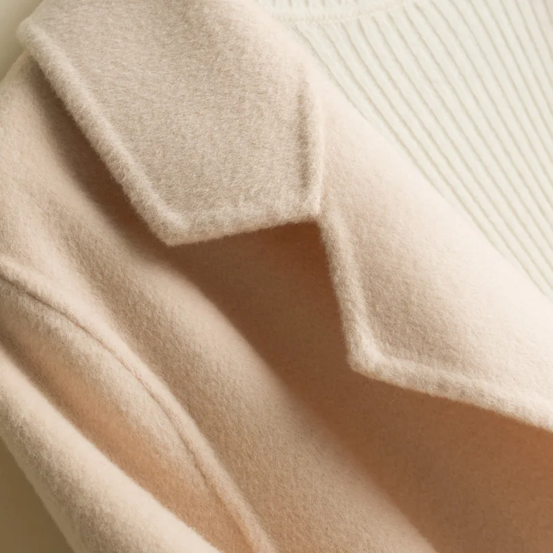 Женская двусторонняя кашемировая куртка облегающий длинный кардиган большого