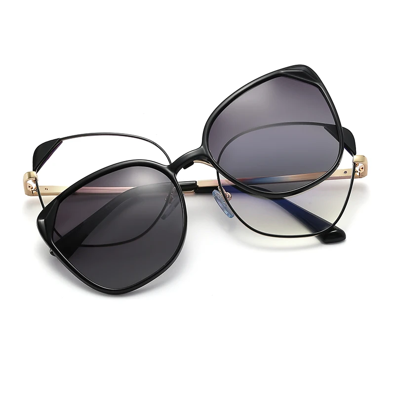 Фото Новые квадратные поляризованные солнцезащитные очки для женщин тренд 2 в 1