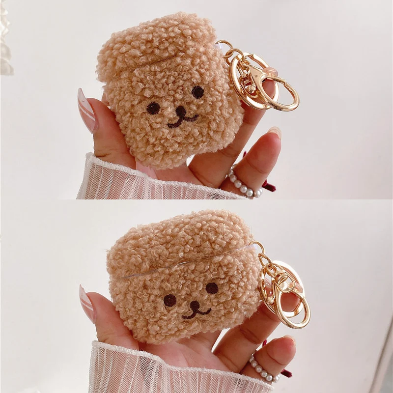 

Plush Teddy Dog Case for Airpods Pro Bluetooth Earphone Protective Cases for Air Pods 1 2 Pro Headphones Charging Box Case Cover