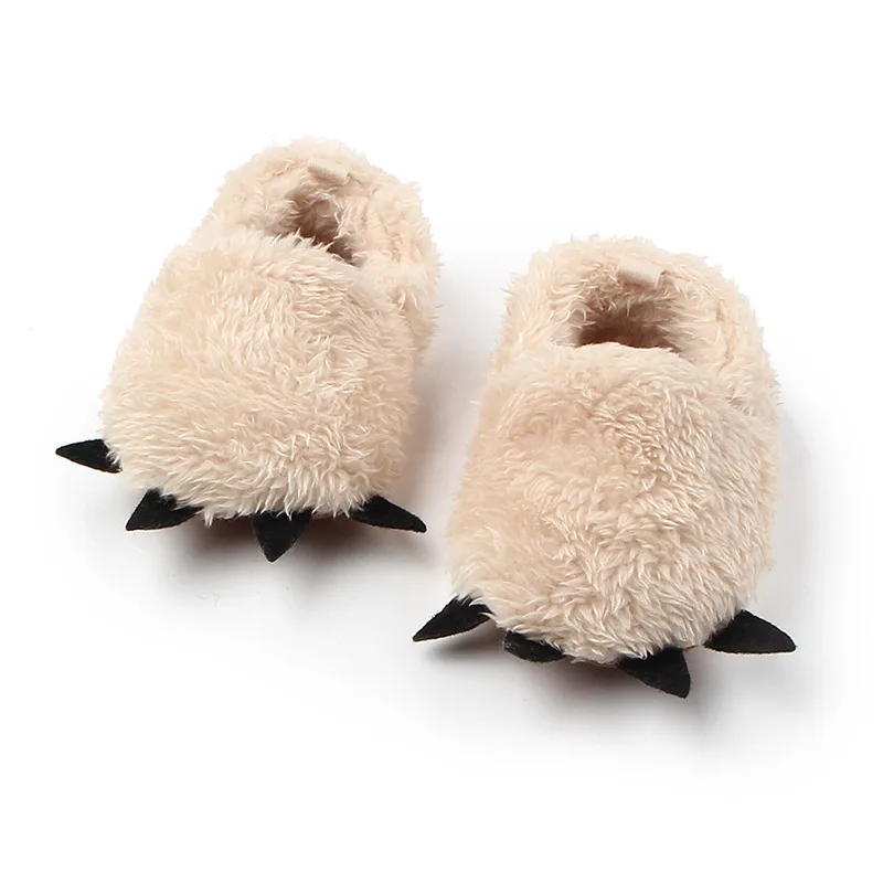 

Newborn 0-24 Months Cotton Fabric Shoes Fringe Soft Soled Non-slip Crib First Walker Cute Plush Paw Baby Shoes Toddler Shoes