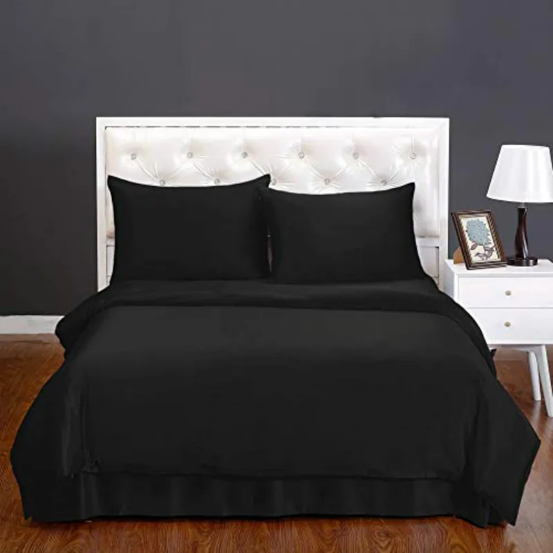 

100 Mulberry 19 momme Seamless 1 Silk Bed Flat Sheet+2 19MM Silk Standard Oxford Pillowcases 3pcs Bedding Set Luxury