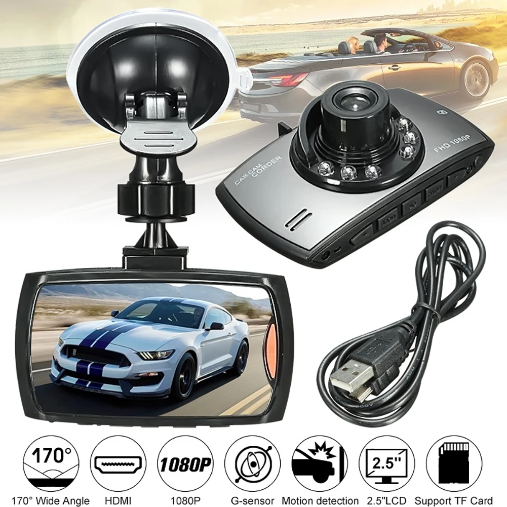 2 5 дюймов ЖК дисплей 1080P Видеорегистраторы для автомобилей Камера Dash Cam Видео