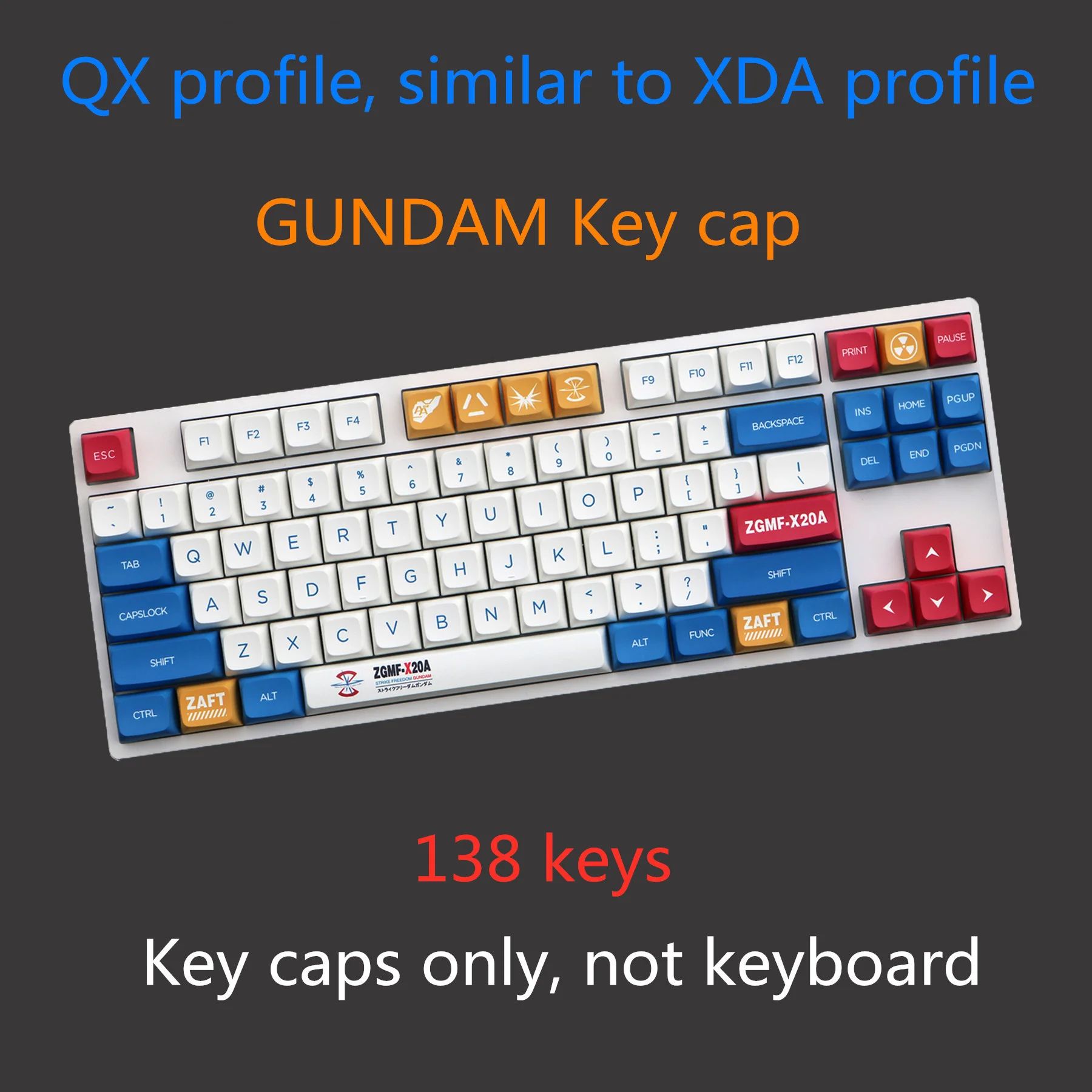 Колпачки для механической клавиатуры XDA GUNDAM GH60 GK64 Filco 139 клавиш/комплект |