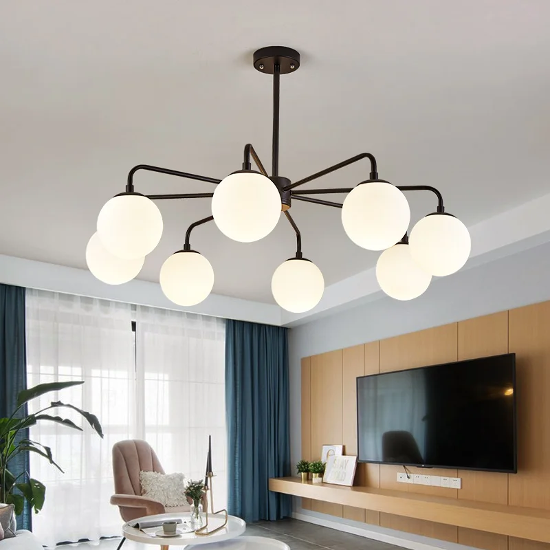 Современная Новая креативная люстра черный/белый светильник ing для гостиной
