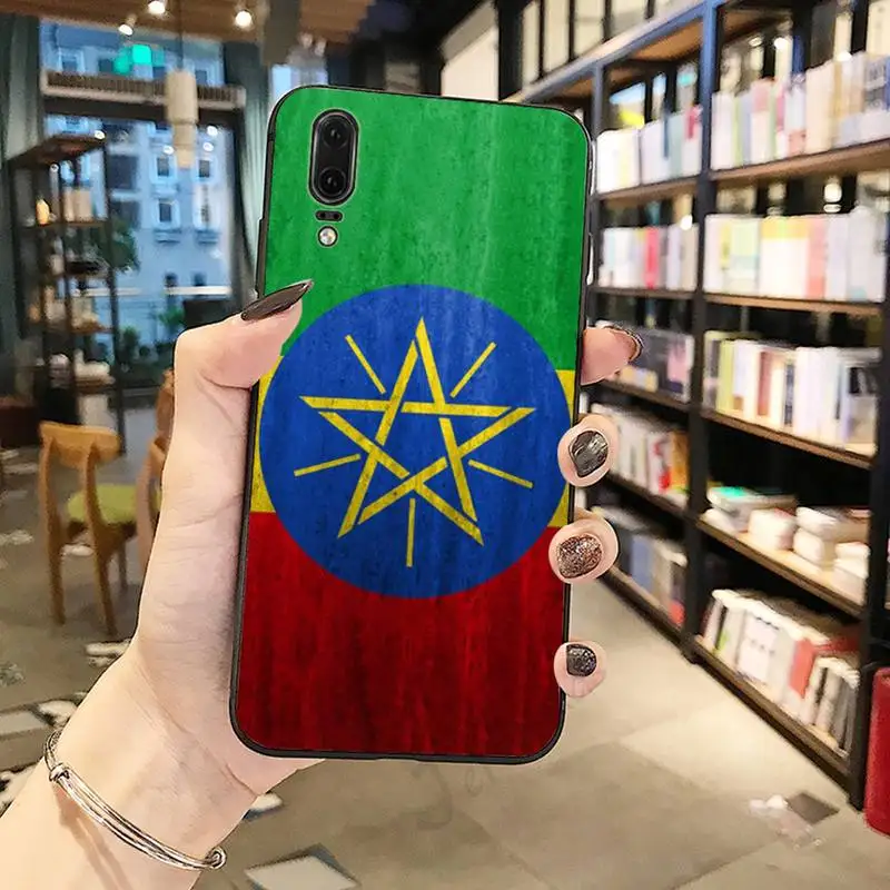 

retro ethiopia flag Sign fundas painting Phone Case For Huawei honor Mate P 10 20 30 40 Pro 10i 9 10 20 8 x Lite