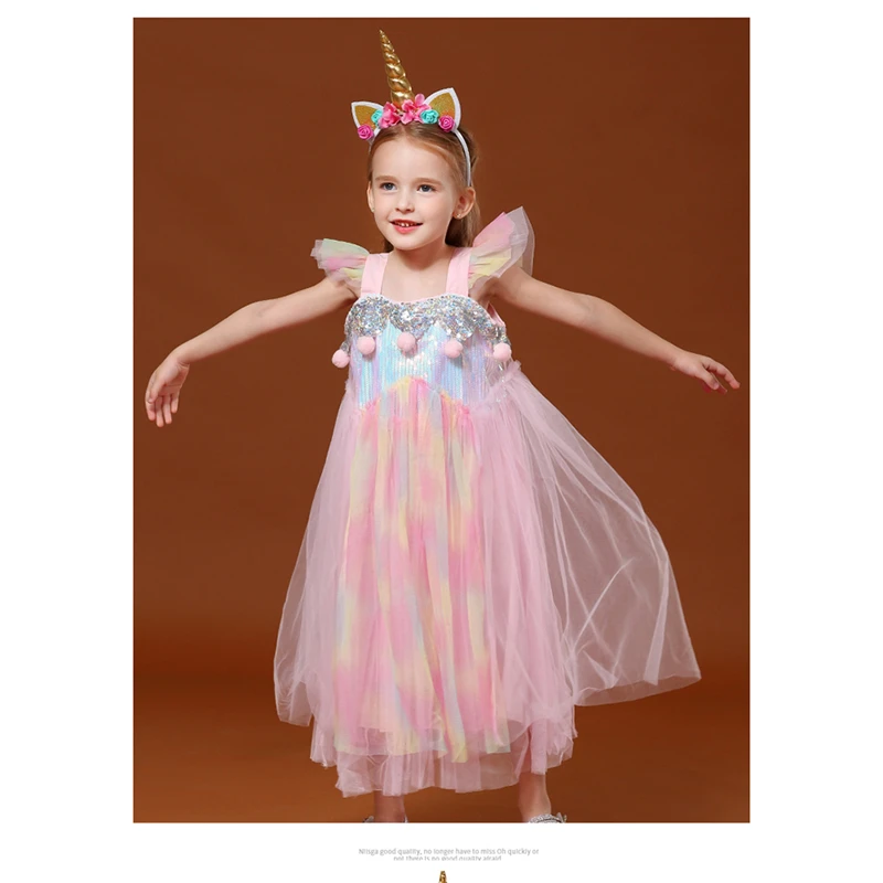 3 шт. платье для девочек с радужным единорогом Bebe Розовая лошадь одежда Хэллоуина