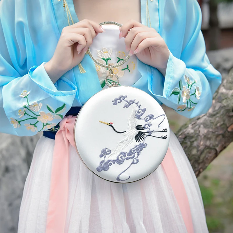 Женский Круглый клатч вечерняя сумка винтажная вышитый сумочка для свадебной