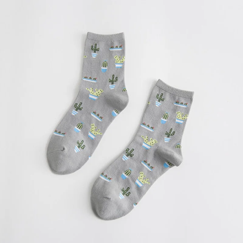 

1Pair Girls Cute Cartoon Plant Cactus Short Socks Comfortable Spring Summer Cotton Casual Soft Socks Breathable Women Socks