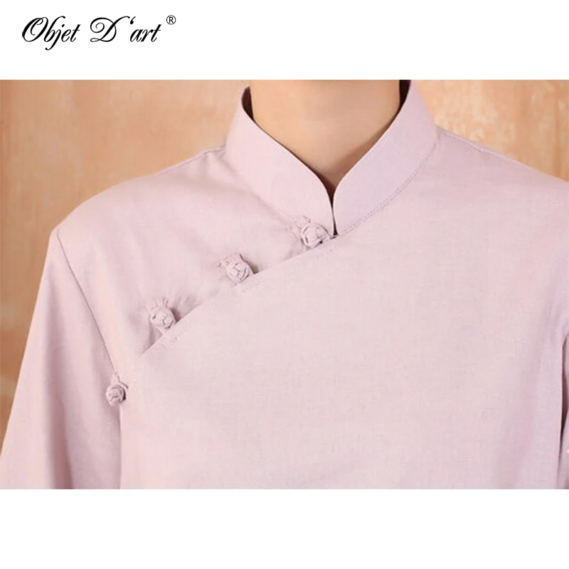 Новинка модные женские топы Ципао с цветочным принтом рукав три четверти рубашка