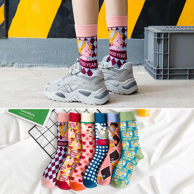

Cute Socks for Women Girls Christmas Gift Fashion Cartoon Design Lolita Style