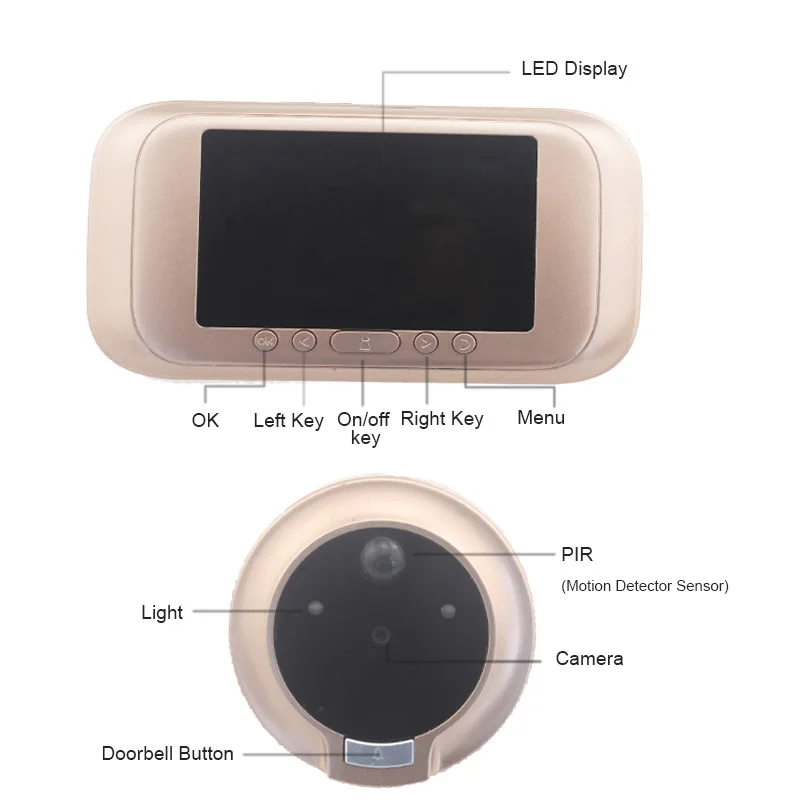 Дверной глазок с камерой дверной звонок видео 3 5 дюйма обнаружение движения