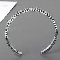 meyrroyu silver color 2021 bohemian style round pattern bangle for women unique square opening 2022 jewelry double present