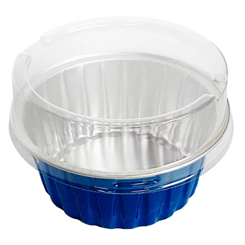 

100pcs Net red aluminum foil round baking cake box fruit cake packaging boxes party favor disposable baking dessert cup with lid