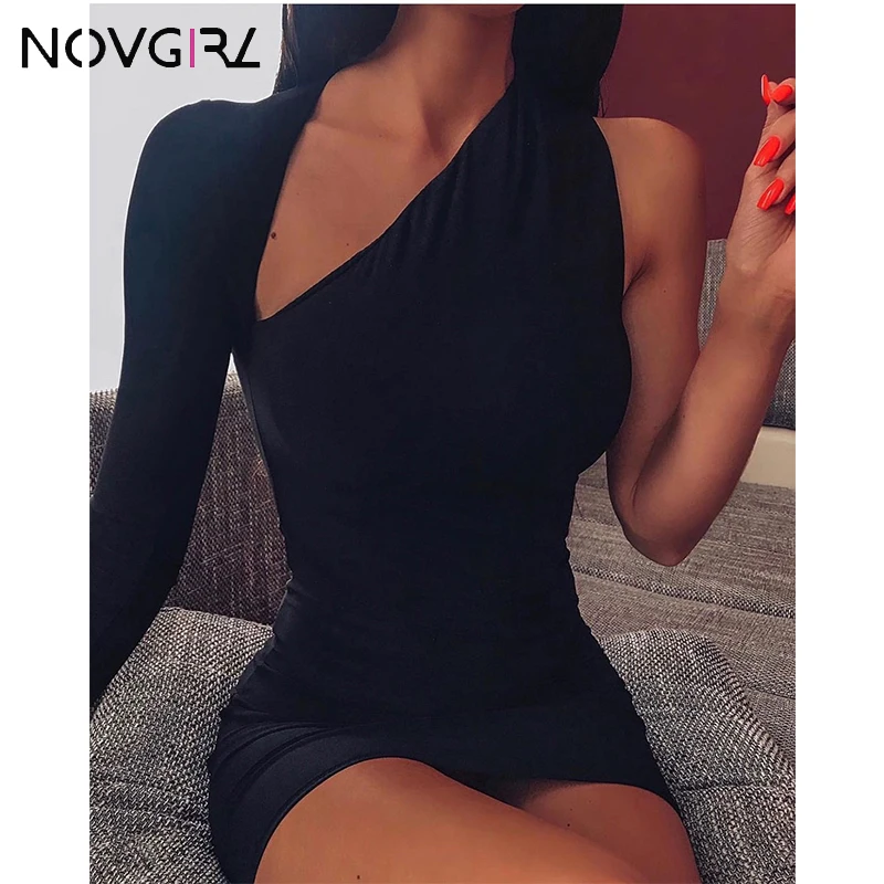 Novgirl/вечерние платья знаменитостей на одно плечо сексуальное женское платье 2019