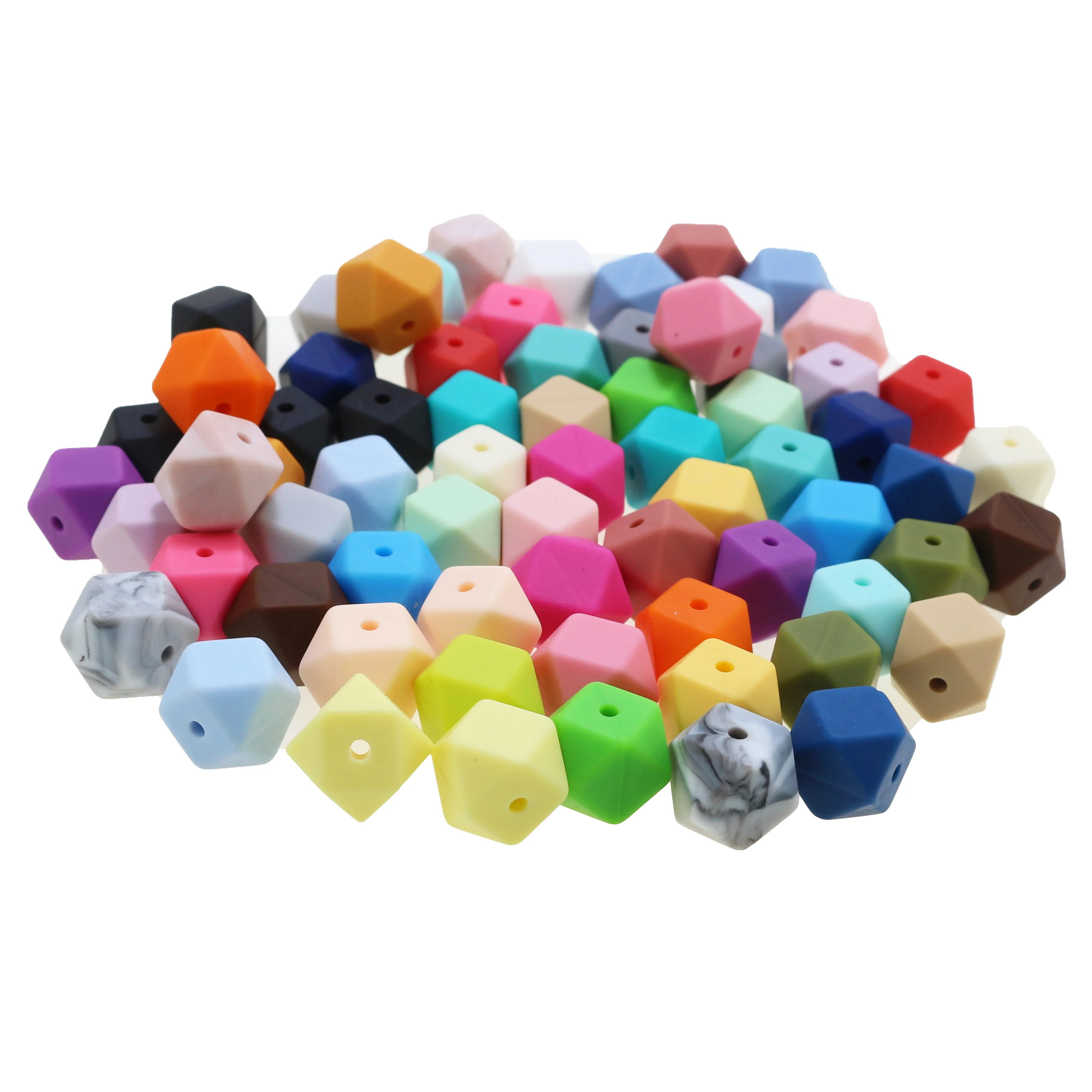 

10pc 13mm Silicone Beads Hexagon Bpa Free Silicone Teether Diy Teething Toy Baby Chewable Accessories Baby Teether