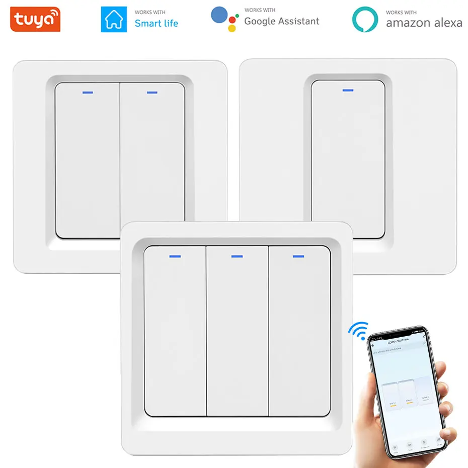 Tuya Rocker Switch Smart Wifi Light Wrok With Alexa /Google Home No Neutral Wiring 1 2 3 Gang Power On/Off Switches | Обустройство