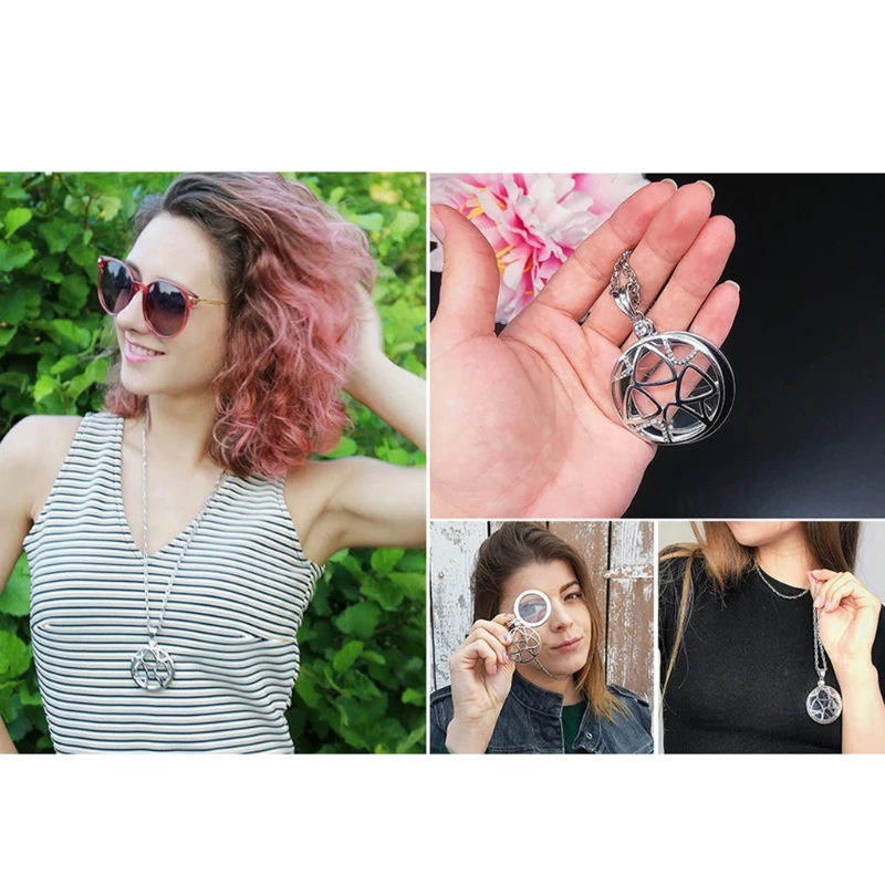 Подвеска с увеличительным стеклом ожерелье цепочкой из сплава Оптическая лупа