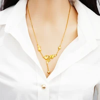 simple fish heart rose pendant necklace women rich 24k gold chain necklace elegant collier femme fashion jewelry mother gifts