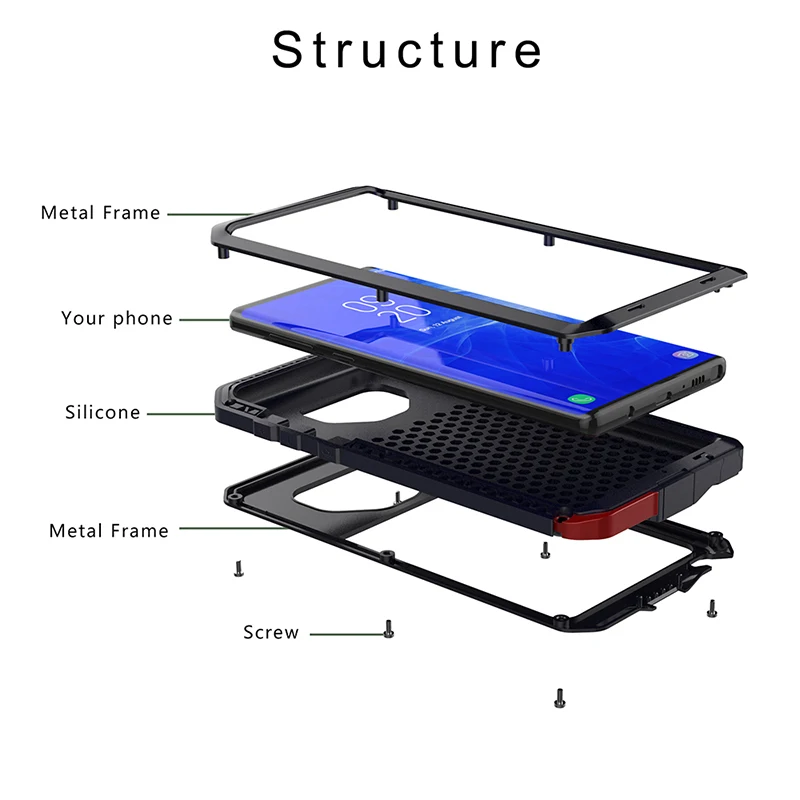 Shockproof Life Waterproof Metal Armor Case For Samsung Galaxy S6 S7 Edge S8 S9 S10 Plus Note 3 4 5 8 9 10 Cover |