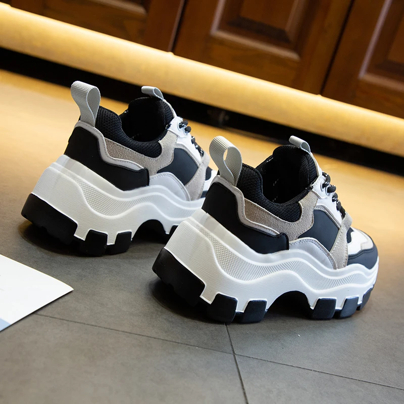 

2020 Sneakers Women Spring women's sneakers high soled white black Thick summer Chunky Shoes Breathable Leisure Women Shoes