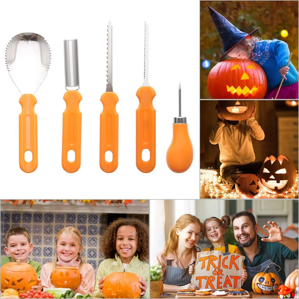 5Pcs Professional Pumpkin Carving Tool Kit Easily Carve Sculpt Halloween Party Supplies Children&amp#39s Lamp Decoration | Дом и сад