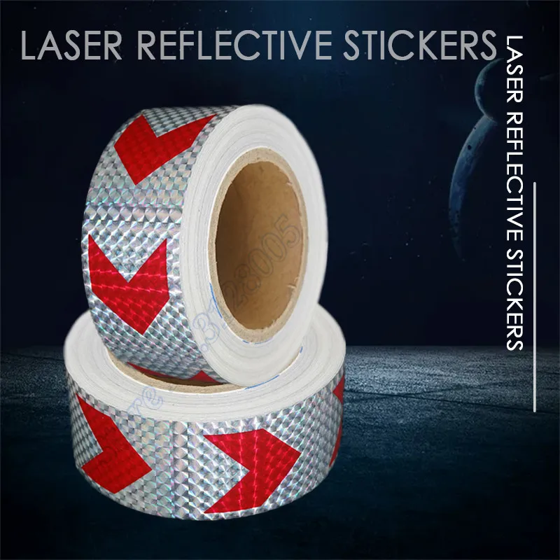 

Car Bicycle Scooter Truck DIY Decor Accessories 300cmx5cm PVC Safety Warning Marker Tape Reflective Sticker Reflective Strips