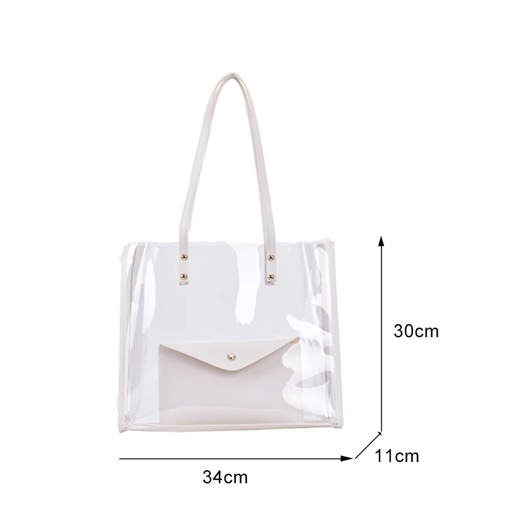 

Summer Transparent Large Bag Female Popular New Fashion New Korean Style Casual Wild Holiday Large Capacity Shoulder Bags