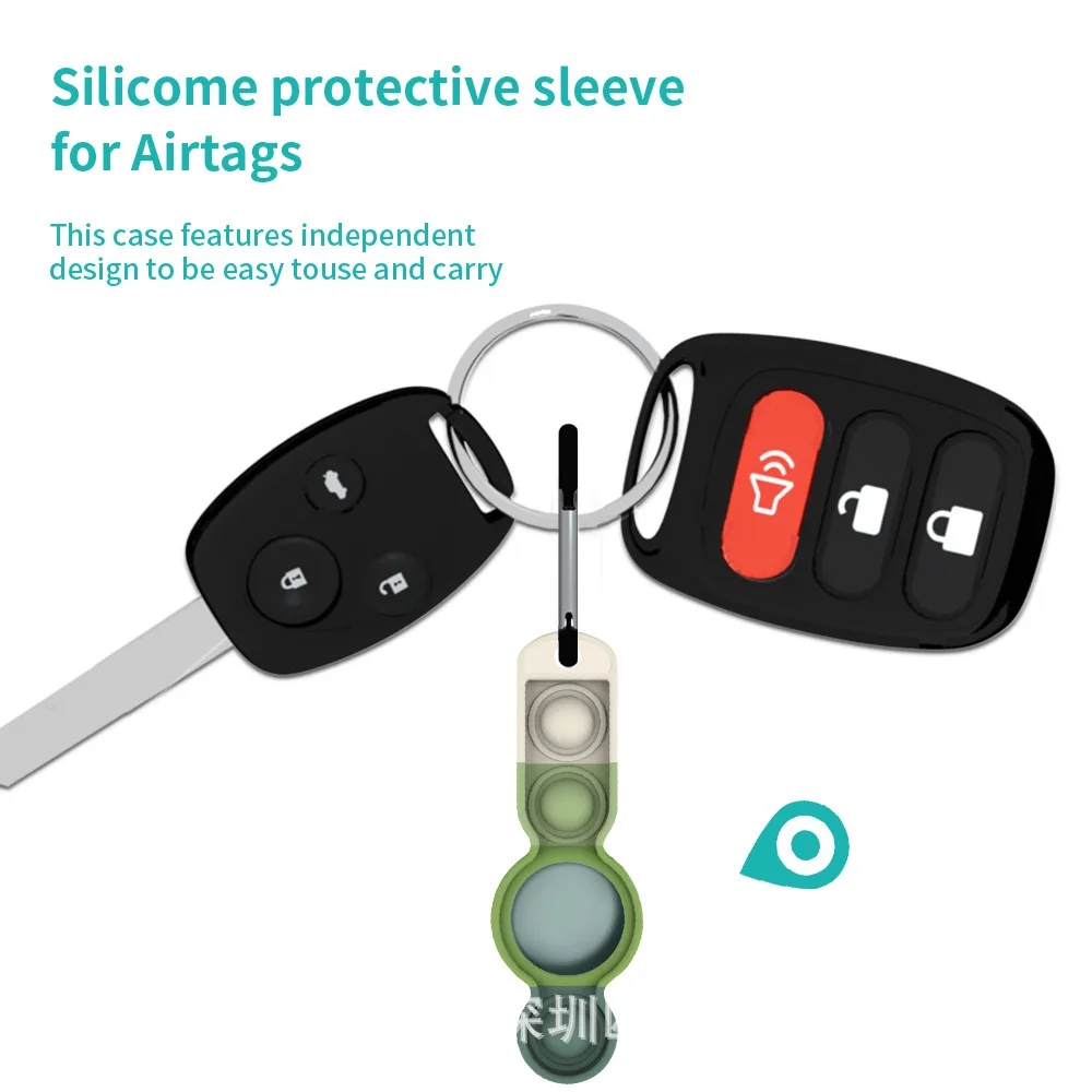 

Fashion Printing Silicone Protective Skin For Airtags Case Cover Bluetooth Tracker Cover Airtags Accessories Airtag Keychan