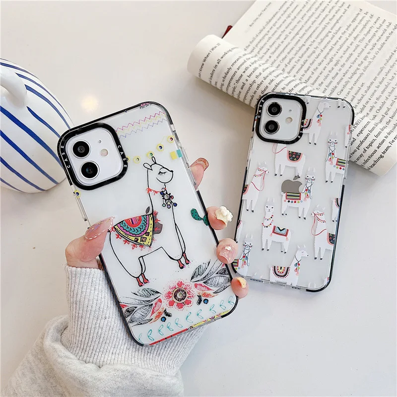 

For iPhone 13 Pro Max Case Cute Animal Phone Case For iPhone 12 11 Pro Max X XR XS Max 7 8 Plus Transparent Back Cover