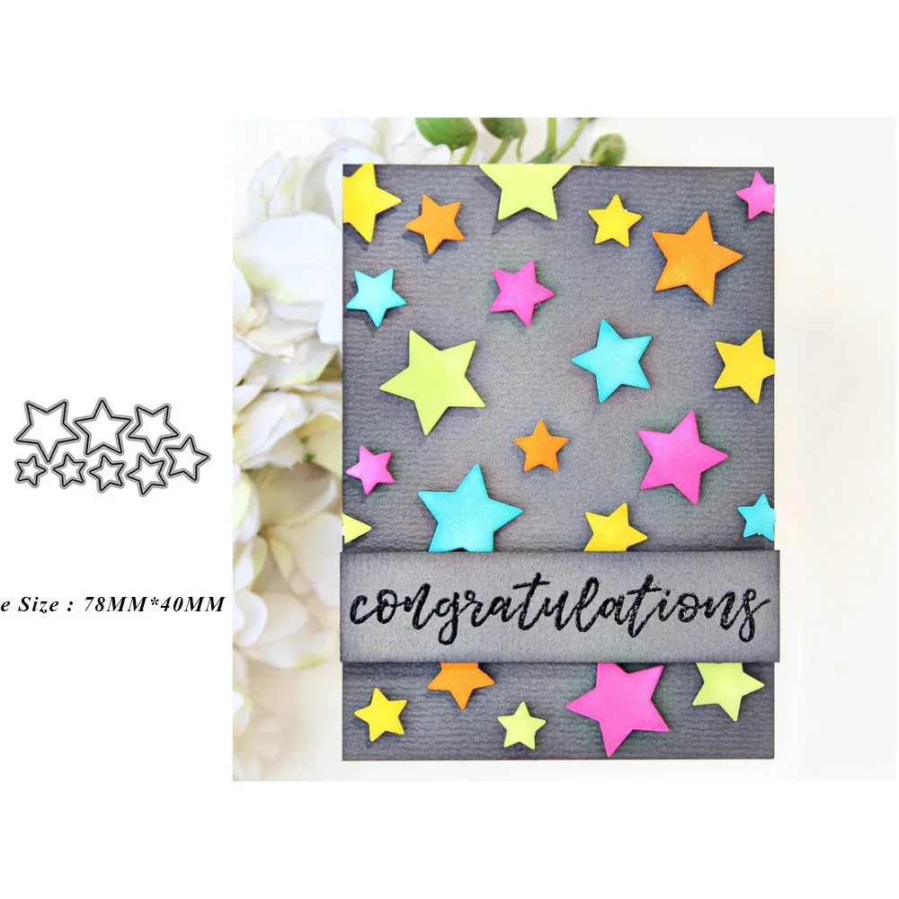 

8PCS Five-Pointed Star Metal Cutting Dies For Scrapbooking DIY Paper/Photo Cards New Design Cutdies Craft Cutter