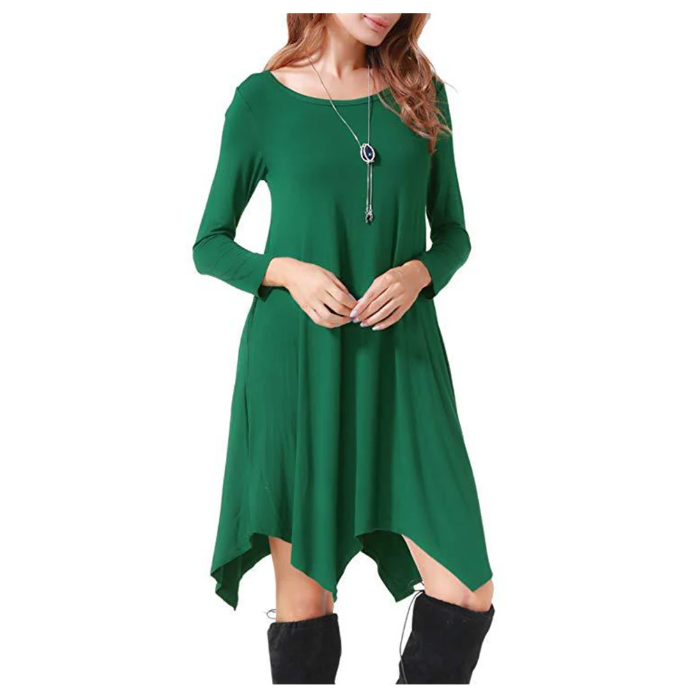 Женское шифоновое платье с длинным рукавом зеленое винтажное пляжное в богемном