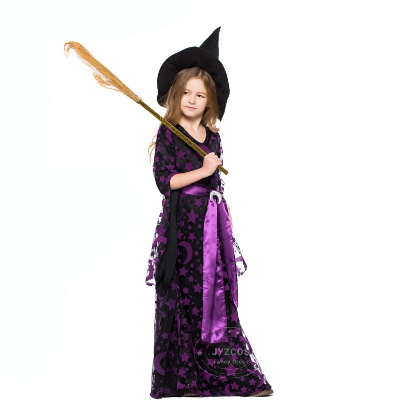 Костюм на Хэллоуин Пурим для женщин и девочек: фиолетовая звезда, луна, магическая ведьма, ночь Израиля, игровой костюм на вечеринку.