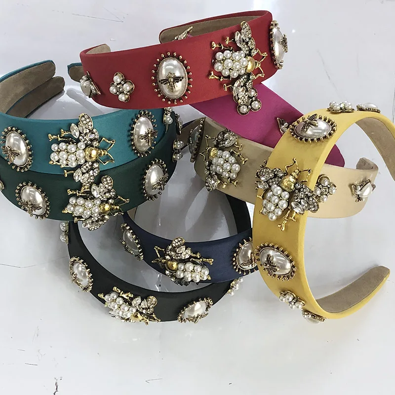 Повязка на голову для женщин с бусинами в виде пчелы |