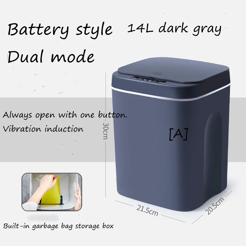 

Dustbin Indoor Intelligent Induction Kitchen Bedroom Bathroom Automatically with Lid Low Noise Sanitary Bin