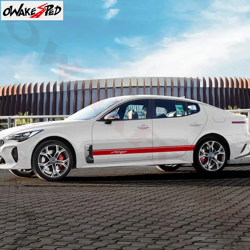 Двусторонняя наклейка в полоску на дверь автомобиля для KIA Stinger GT 2011 2018 гоночная