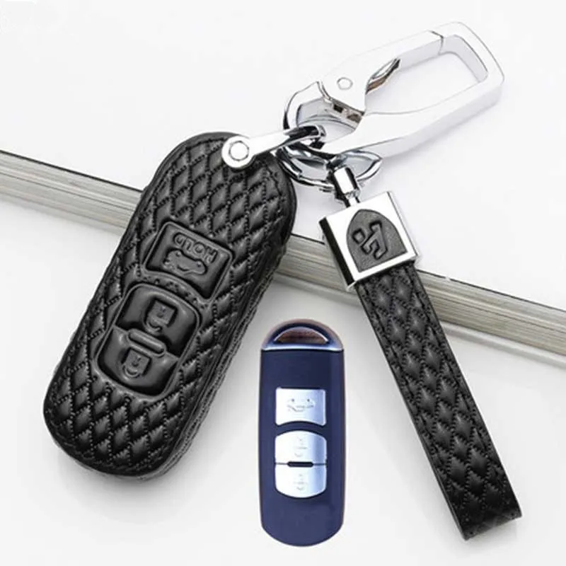 leather Remote Smart Car Key Case For Mazda 2 3 5 6 8 CX5 CX7 CX9 M2 M3 M5 M6 GT Leather Keychain Keyring Holder Cover Bag | Автомобили и