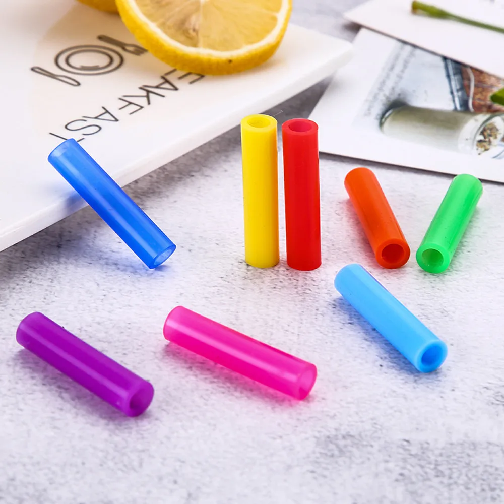 1 Set of 8 Silicon Tips Cover Food Grade for 6mm Stainless Steel Straws Colors High Quality straw Accessories L*5 | Дом и сад