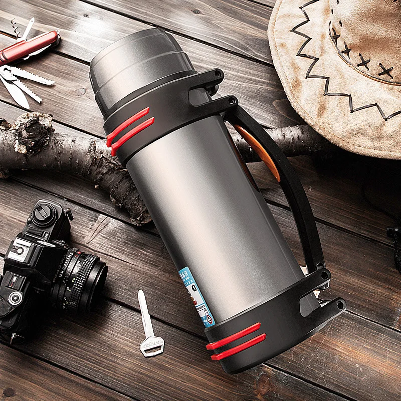 

3L Large Capacity Stainless Steel Thermos Portable Vacuum Flask Insulated Tumbler with Rope Thermo Bottle 1000/1500/2000/2500ml