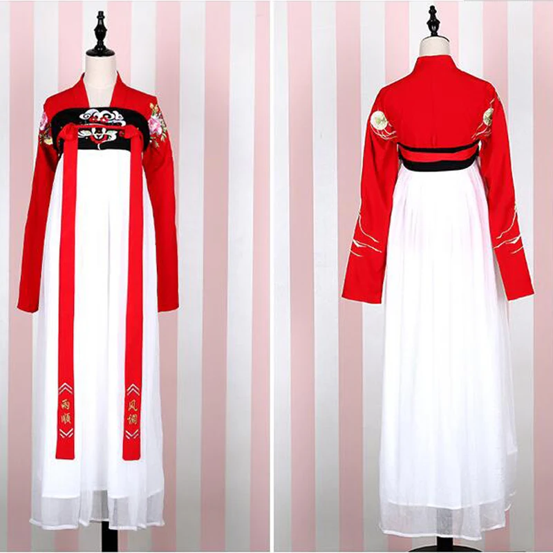 Китайская праздничная одежда Hanfu черного/красного цвета костюм для народных