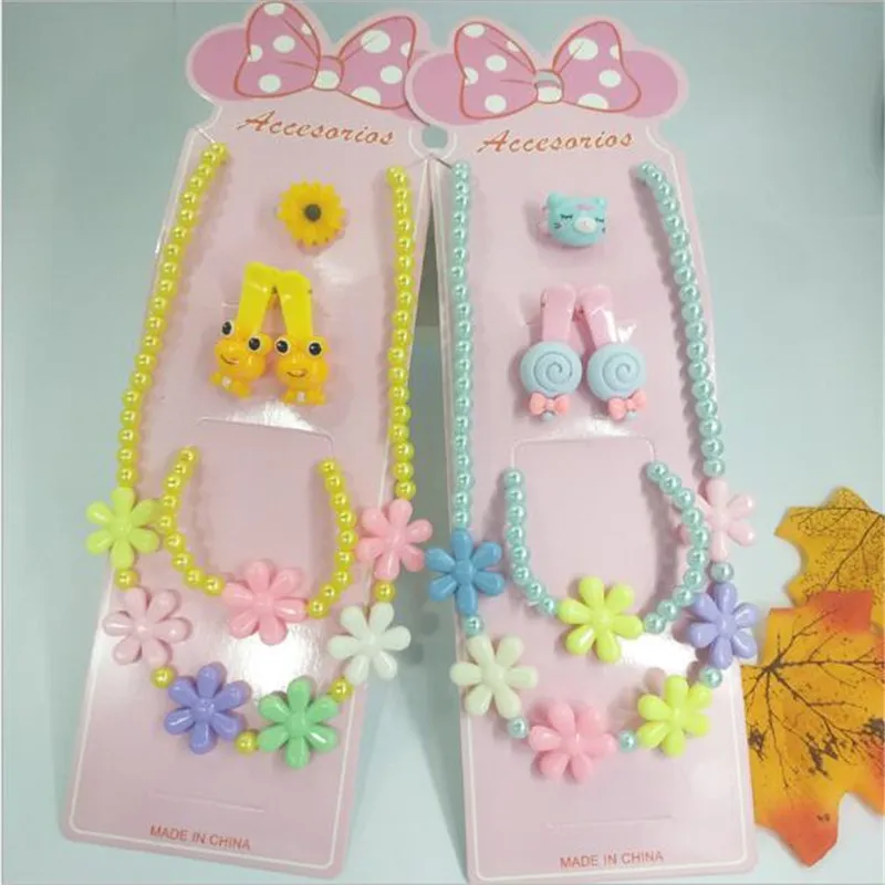 Модный детский комплект украшений с жемчугом Вечерние украшения для девочек