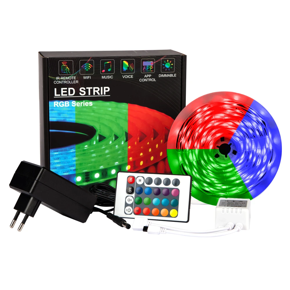 

Color Changing LED Strip Lights 5m 10m IR Controller RGB Lamp Flexibel Ribbon Stripe Tape for Home Decoration