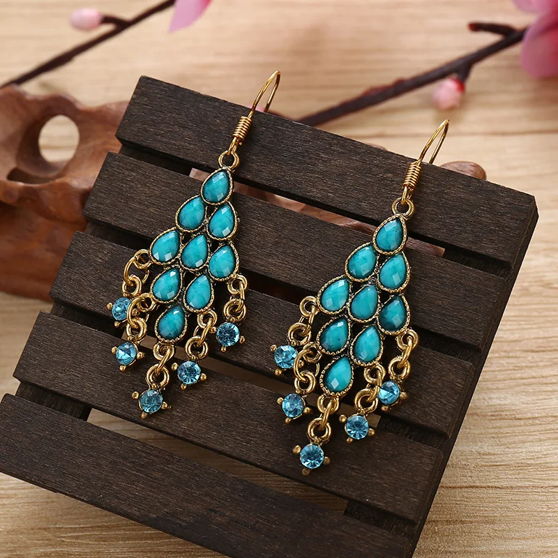 

Retro Geometric Ladies Earrings Summer Boho Jewelry Women's Vintage Corful Beaded Tassel Earrings Bijoux