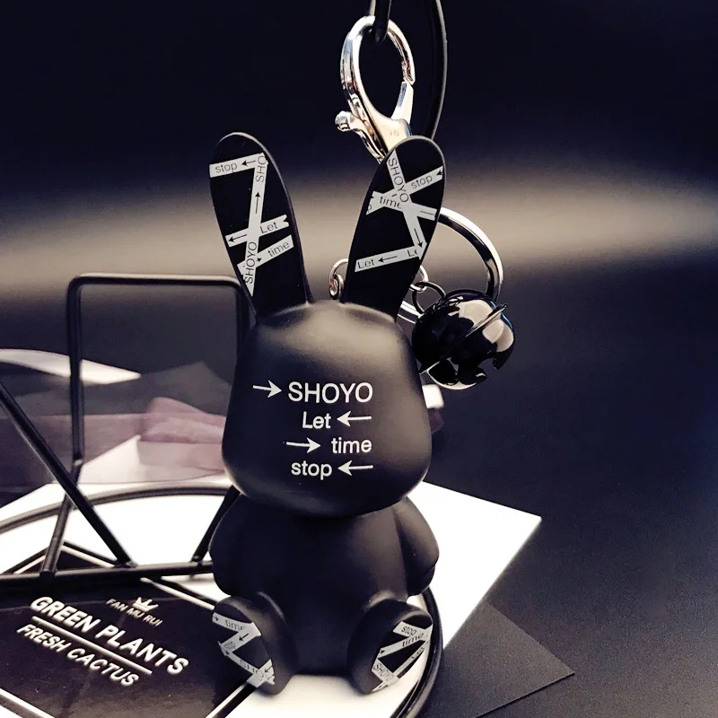 

Creative Cartoon Rabbit Keychain Anime Cute Doll Toy Bag Car Bell Pendant Couple Gift Fashion Key Ring Accessories